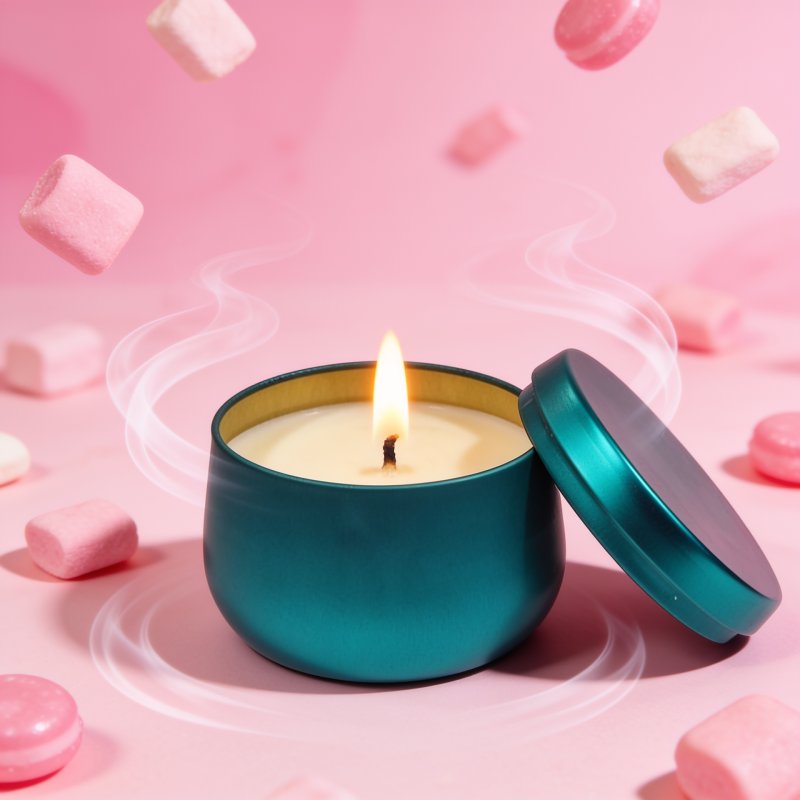 Vela Lata Verde Bubble Gum