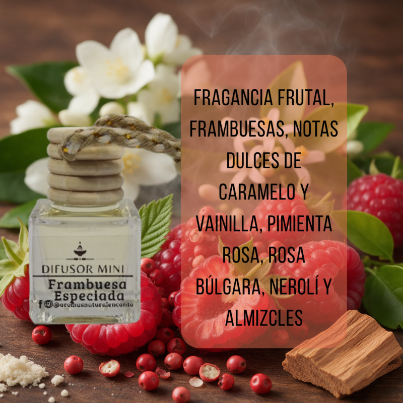 Difusor Mini para Auto Frambuesa Especiada